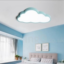 Designer Touch Decorative Ultra Thin Clouds Dimmable Modern Contemporary Nordic Style Flush Mount Ceiling Lights with Acrylic Shade with Remote Control Also Can Be Used As Wall Light