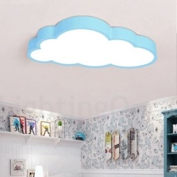 Designer Touch Decorative Ultra Thin Clouds Dimmable Modern Contemporary Nordic Style Flush Mount Ceiling Lights with Acrylic Shade with Remote Control Also Can Be Used As Wall Light