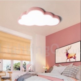 Designer Touch Decorative Ultra Thin Clouds Dimmable Modern Contemporary Nordic Style Flush Mount Ceiling Lights with Acrylic Shade with Remote Control Also Can Be Used As Wall Light