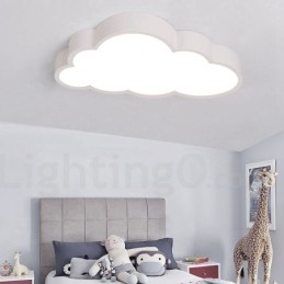 Designer Touch Decorative Ultra Thin Clouds Dimmable Modern Contemporary Nordic Style Flush Mount Ceiling Lights with Acrylic Shade with Remote Control Also Can Be Used As Wall Light