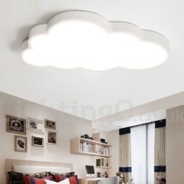 Designer Touch Decorative Ultra Thin Clouds Dimmable Modern Contemporary Nordic Style Flush Mount Ceiling Lights with Acrylic Shade with Remote Control Also Can Be Used As Wall Light