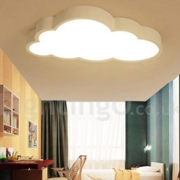Designer Touch Decorative Ultra Thin Clouds Dimmable Modern Contemporary Nordic Style Flush Mount Ceiling Lights with Acrylic Shade with Remote Control Also Can Be Used As Wall Light