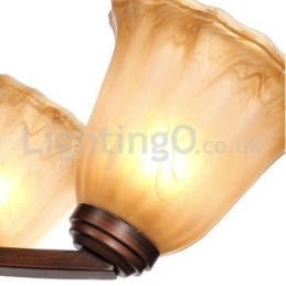 Designer Touch Decorative Rustic 6 bulbs Glass Lamp shade Stainless Chandelier