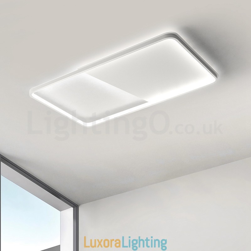 Designer Touch Decorative Modern Minimalist Ultra thin 5cm Aluminum Rectangle Flush Mount Ceiling Lights