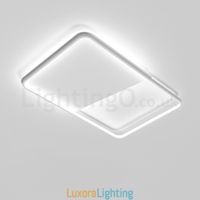 Designer Touch Decorative Modern Minimalist Ultra thin 5cm Aluminum Rectangle Flush Mount Ceiling Lights