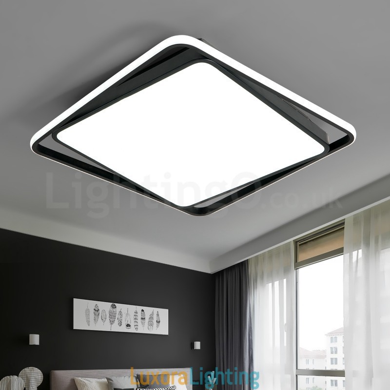 Designer Touch Decorative Modern Exquisite Black White Square Flush Mount Ceiling lamp