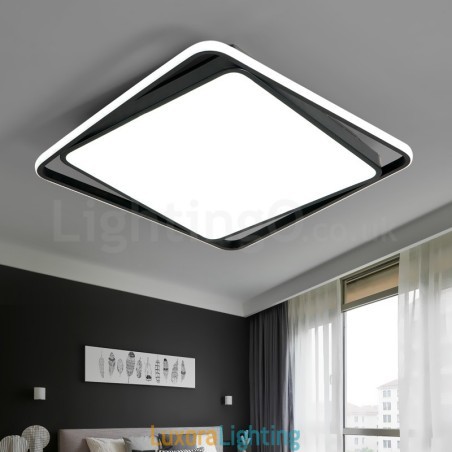 Designer Touch Decorative Modern Exquisite Black White Square Flush Mount Ceiling lamp