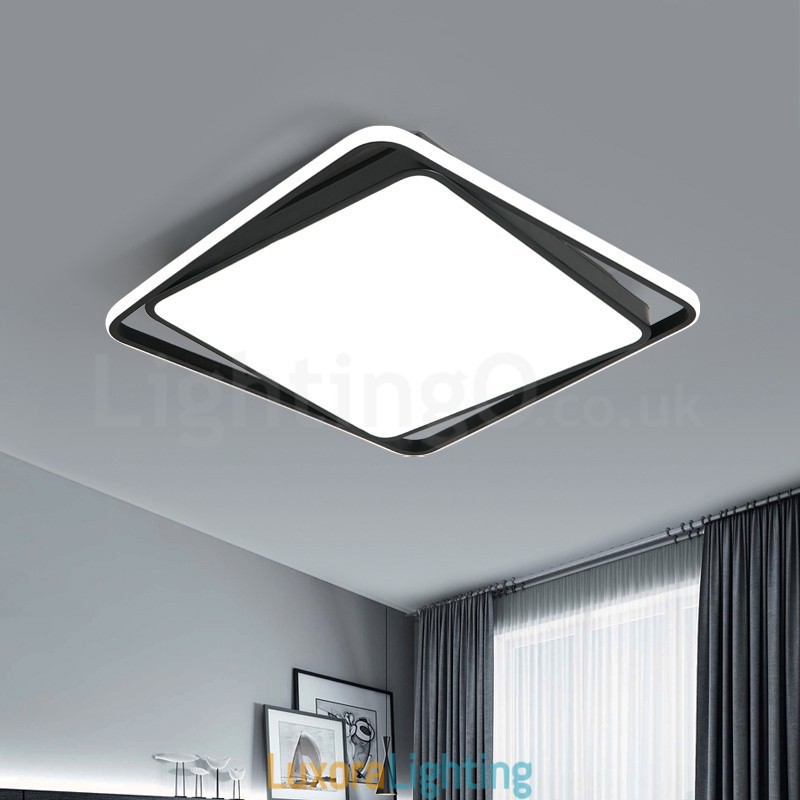 Designer Touch Decorative Modern Exquisite Black White Square Flush Mount Ceiling lamp