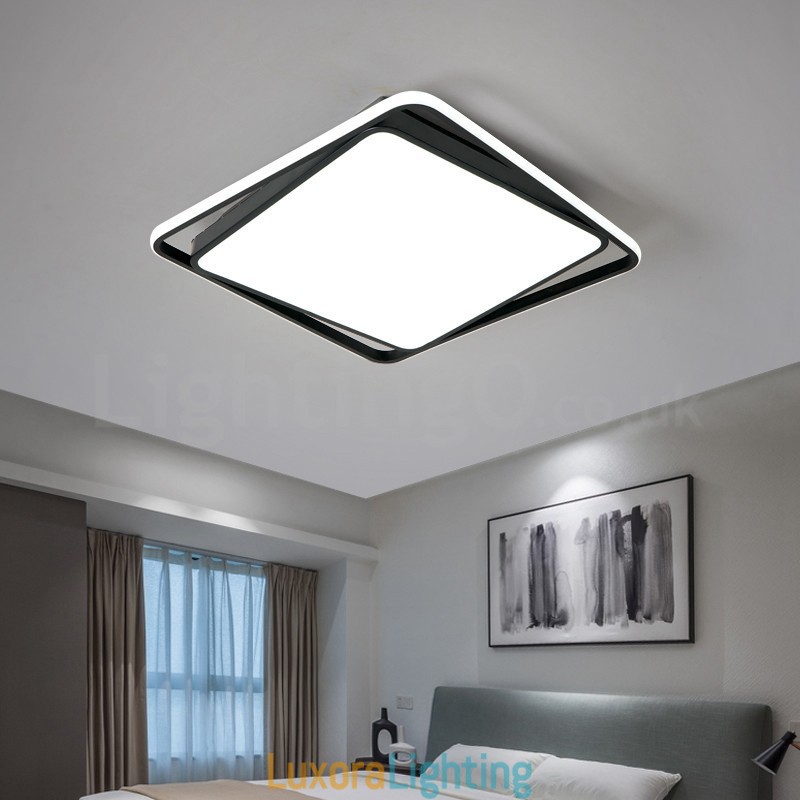 Designer Touch Decorative Modern Exquisite Black White Square Flush Mount Ceiling lamp