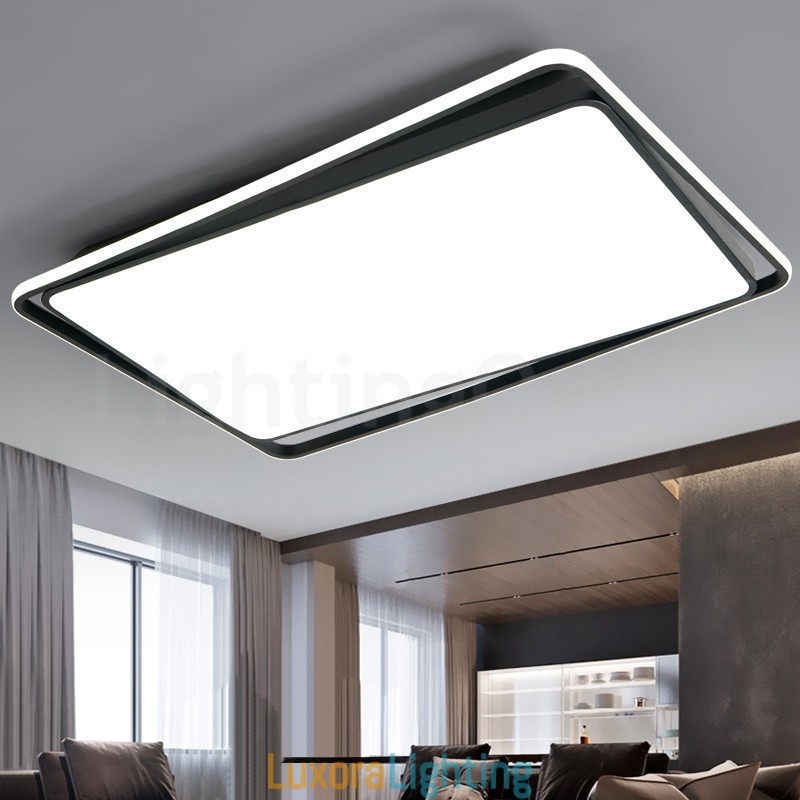 Designer Touch Decorative Modern Fashion Black White Rectangle Flush Mount Ceiling lamp