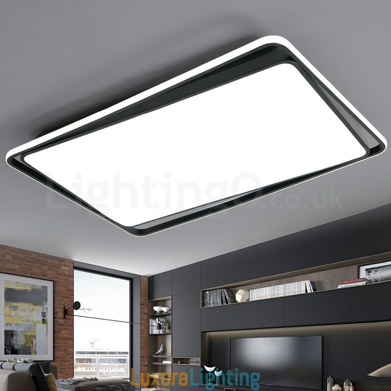 Designer Touch Decorative Modern Fashion Black White Rectangle Flush Mount Ceiling lamp
