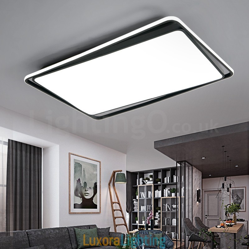 Designer Touch Decorative Modern Fashion Black White Rectangle Flush Mount Ceiling lamp