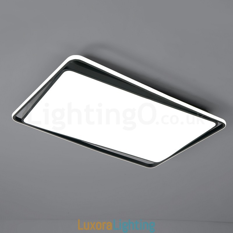 Designer Touch Decorative Modern Fashion Black White Rectangle Flush Mount Ceiling lamp