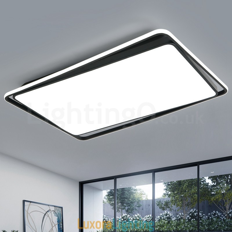 Designer Touch Decorative Modern Fashion Black White Rectangle Flush Mount Ceiling lamp