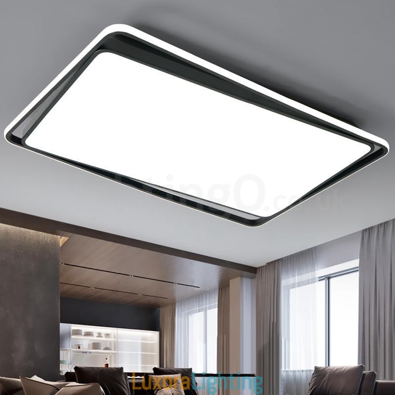 Designer Touch Decorative Modern Fashion Black White Rectangle Flush Mount Ceiling lamp