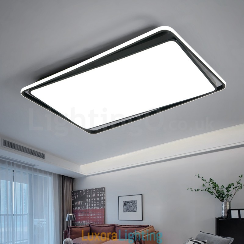 Designer Touch Decorative Modern Fashion Black White Rectangle Flush Mount Ceiling lamp