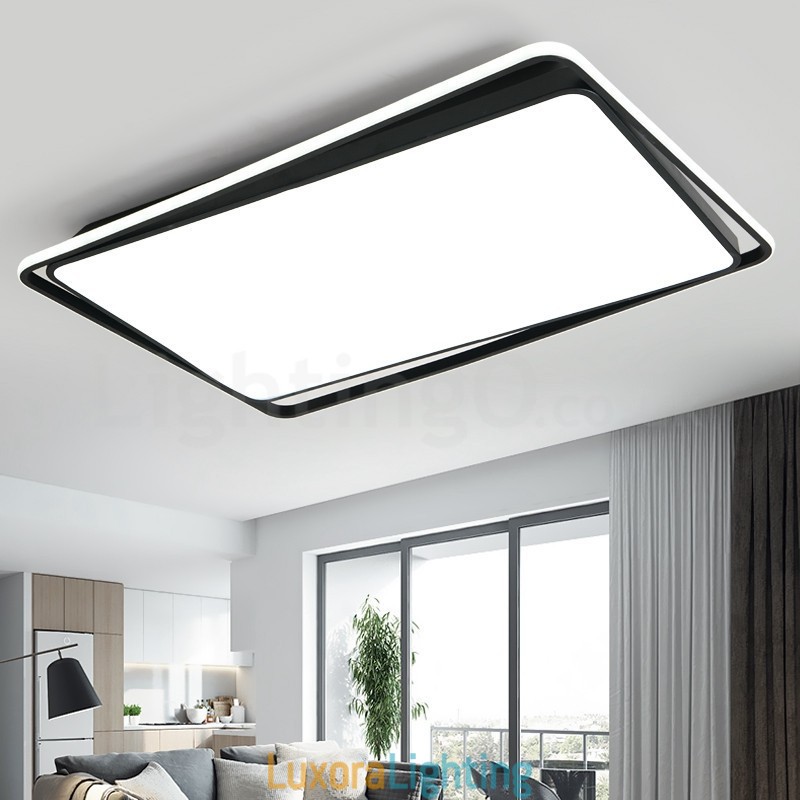 Designer Touch Decorative Modern Fashion Black White Rectangle Flush Mount Ceiling lamp