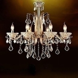 Designer Touch Decorative High Grade Gold Wrought Iron Crystal Chandelier 6 Lights