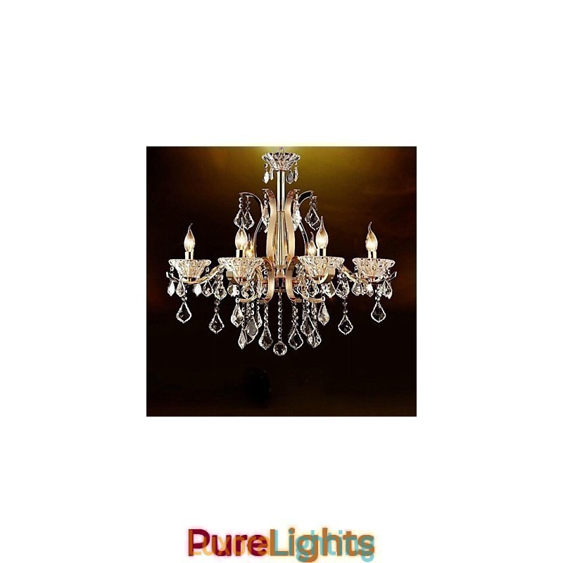 Designer Touch Decorative High Grade Gold Wrought Iron Crystal Chandelier 6 Lights