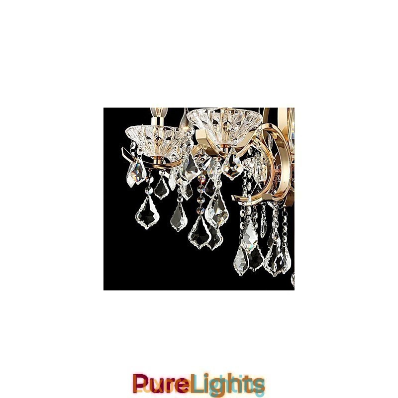 Designer Touch Decorative High Grade Gold Wrought Iron Crystal Chandelier 6 Lights