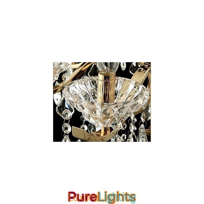 Designer Touch Decorative High Grade Gold Wrought Iron Crystal Chandelier 6 Lights