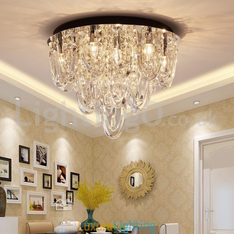 Designer Touch Decorative Luxury Crystal Flush Mount Ceiling Lamp Post Modern Lamp