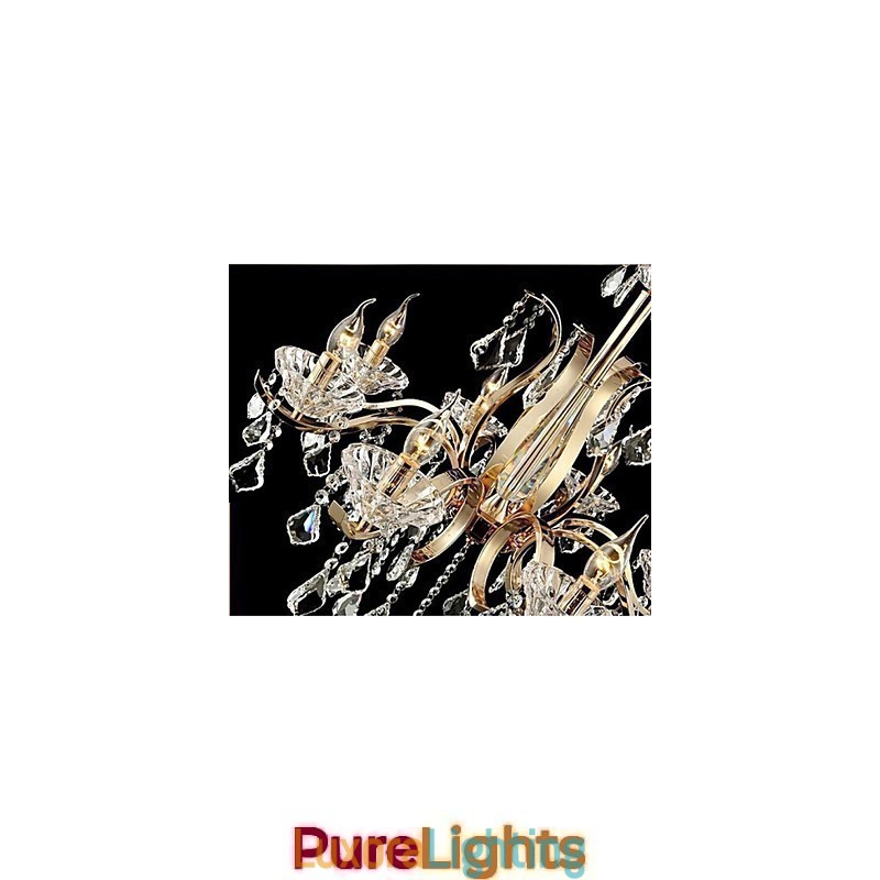 Designer Touch Decorative High Grade Gold Wrought Iron Crystal Chandelier 6 Lights