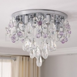 Designer Touch Decorative Luxury Round Crystal Flush Mount Ceiling Lights