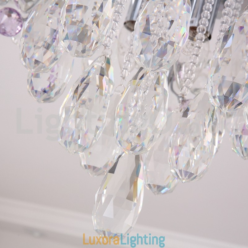 Designer Touch Decorative Luxury Round Crystal Flush Mount Ceiling Lights