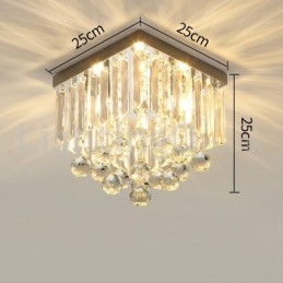 Designer Touch Decorative Modern Square Crystal Flush Mount Ceiling Lights