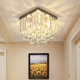 Designer Touch Decorative Modern Square Crystal Flush Mount Ceiling Lights
