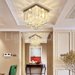 Designer Touch Decorative Modern Square Crystal Flush Mount Ceiling Lights