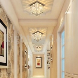 Designer Touch Decorative Modern Square Crystal Flush Mount Ceiling Lights