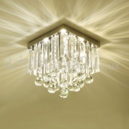 Designer Touch Decorative Modern Square Crystal Flush Mount Ceiling Lights