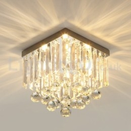 Designer Touch Decorative Modern Square Crystal Flush Mount Ceiling Lights