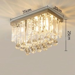 Designer Touch Decorative Contemporary Square Crystal Flush Mount Ceiling Lights