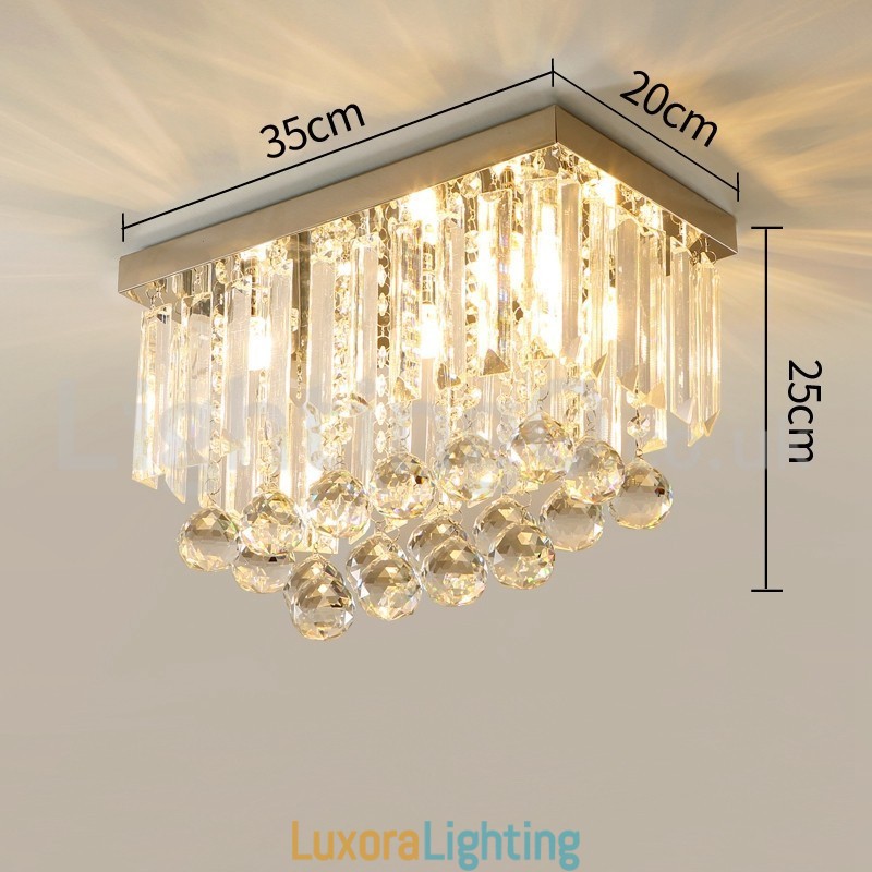 Designer Touch Decorative Contemporary Square Crystal Flush Mount Ceiling Lights