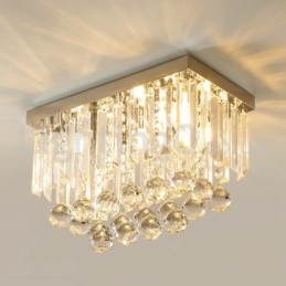 Designer Touch Decorative Contemporary Square Crystal Flush Mount Ceiling Lights
