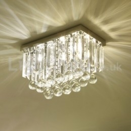 Designer Touch Decorative Contemporary Square Crystal Flush Mount Ceiling Lights