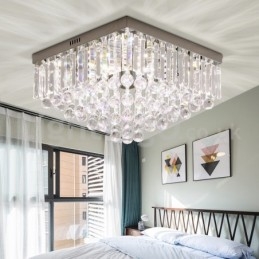 Designer Touch Decorative Contemporary 40CM 50CM Square Crystal Flush Mount Ceiling Lights