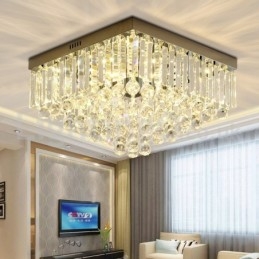 Designer Touch Decorative Contemporary 40CM 50CM Square Crystal Flush Mount Ceiling Lights