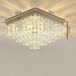 Designer Touch Decorative Contemporary 40CM 50CM Square Crystal Flush Mount Ceiling Lights