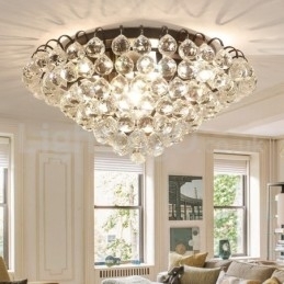 Designer Touch Decorative Contemporary 30CM 55CM Round Crystal Flush Mount Ceiling Lights
