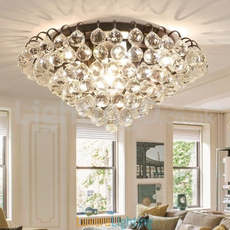 Designer Touch Decorative Contemporary 30CM 55CM Round Crystal Flush Mount Ceiling Lights
