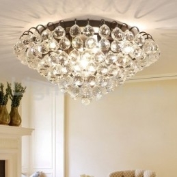 Designer Touch Decorative Contemporary 30CM 55CM Round Crystal Flush Mount Ceiling Lights