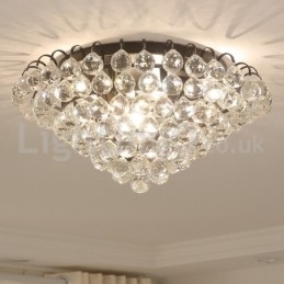 Designer Touch Decorative Contemporary 30CM 55CM Round Crystal Flush Mount Ceiling Lights