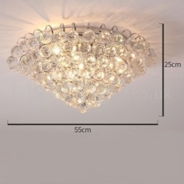 Designer Touch Decorative Contemporary 30CM 55CM Round Crystal Flush Mount Ceiling Lights