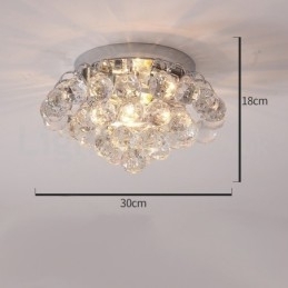 Designer Touch Decorative Contemporary 30CM 55CM Round Crystal Flush Mount Ceiling Lights