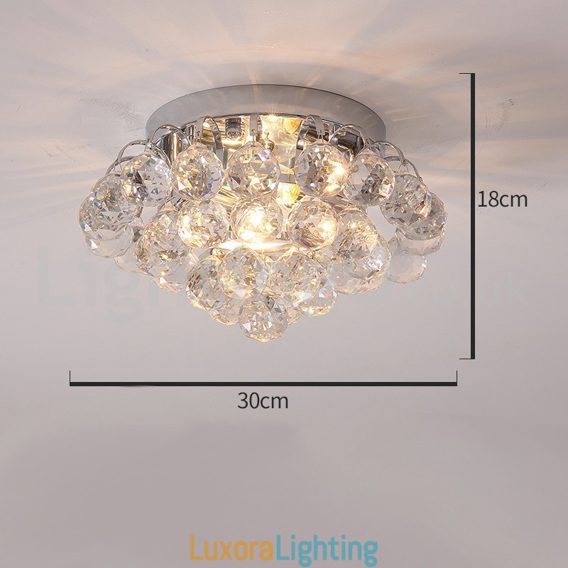 Designer Touch Decorative Contemporary 30CM 55CM Round Crystal Flush Mount Ceiling Lights
