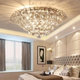 Designer Touch Decorative Contemporary 30CM 55CM Round Crystal Flush Mount Ceiling Lights
